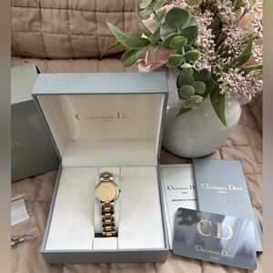 🩷Classy Christian Dior Two-Tone Octagon Vintage Ladies watch❤️Complete set